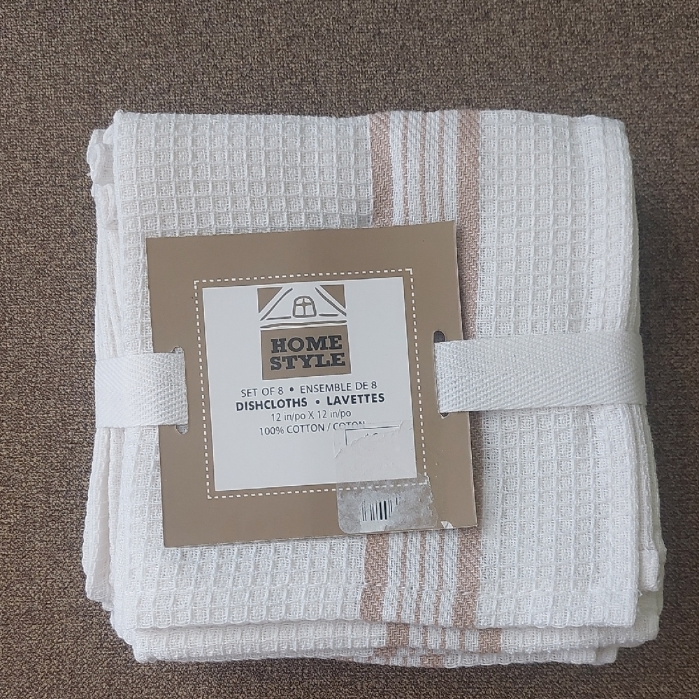 White and Tan Wash Cloth Set